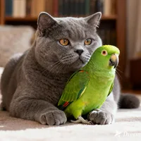 Кот и попугай